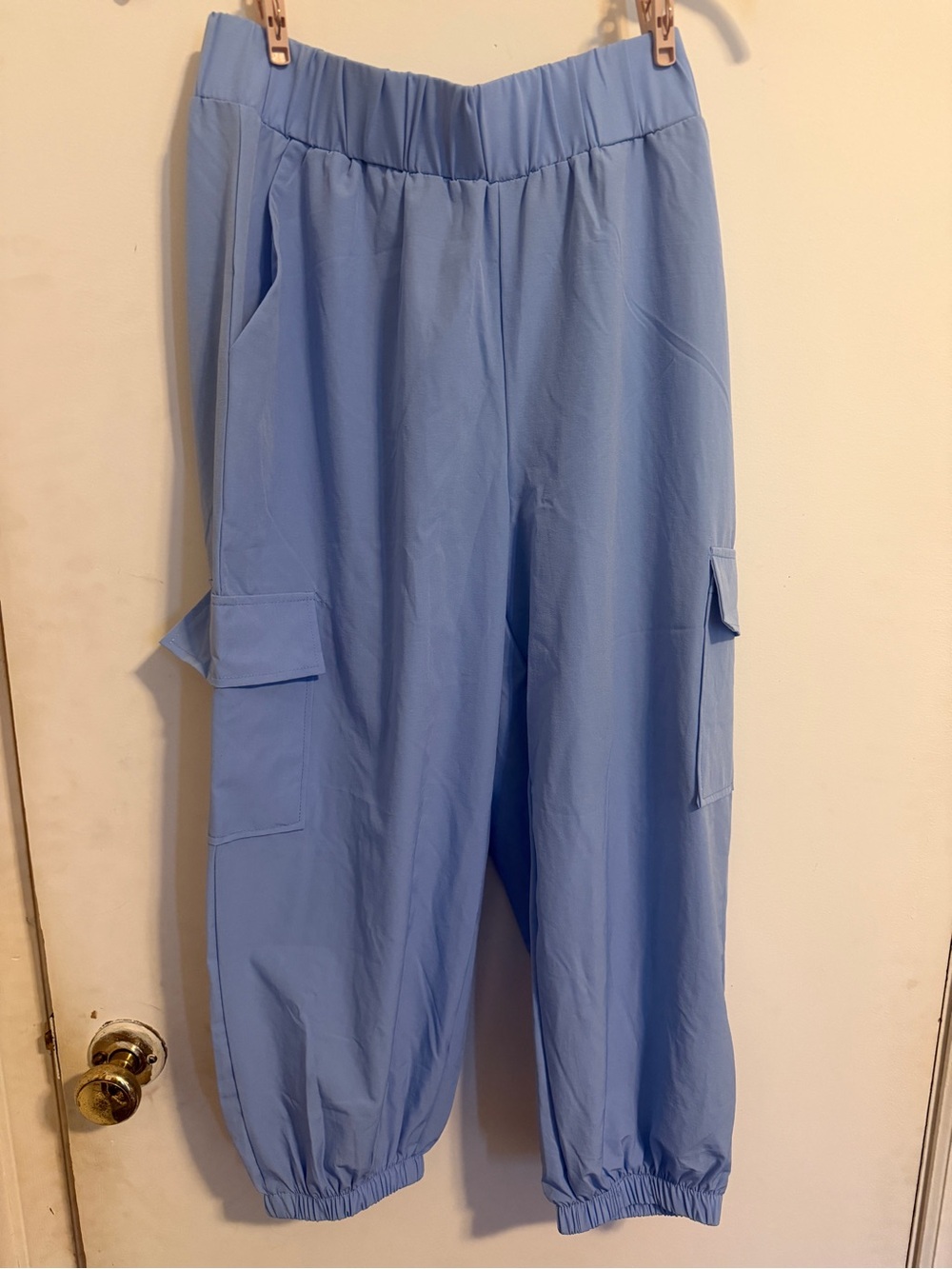 Real Essentials Light Blue Nylon Capris Size Small BNWOT